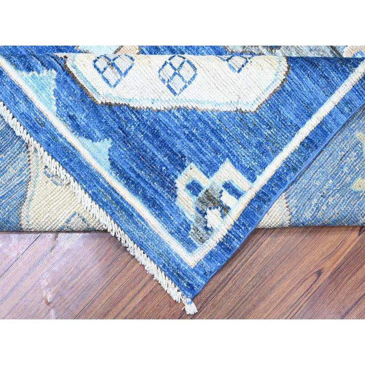 8'8" x 11'3" New Hand Knotted Blue Wool Rectangle Oriental Rug - MOA10288197