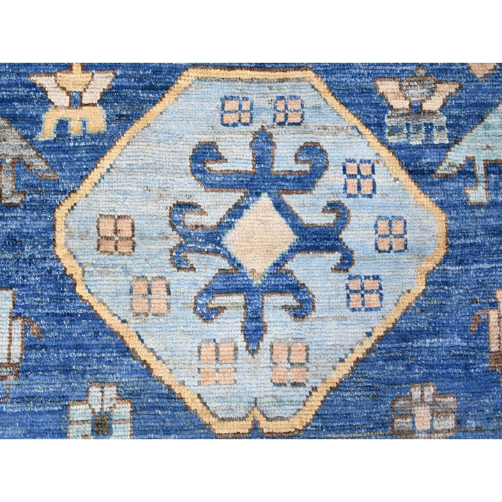 8'8" x 11'3" New Hand Knotted Blue Wool Rectangle Oriental Rug - MOA10288197