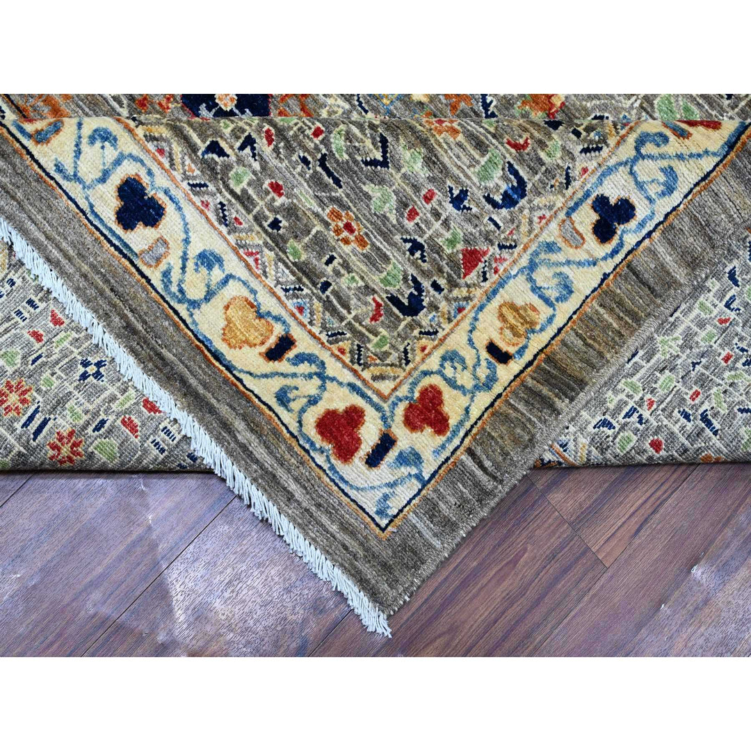 12'0" x 15'9" New Hand Knotted Grey Wool Rectangle Oriental Rug - MOA10288207