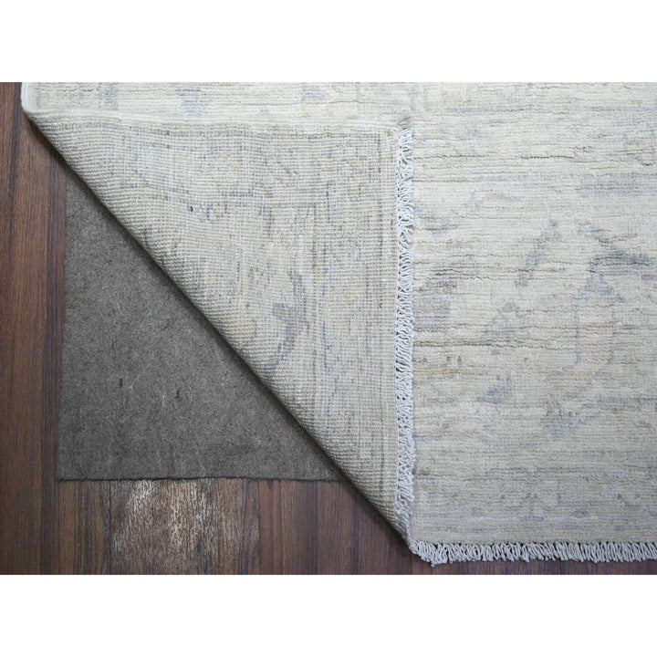 8'8" x 11'5" New Hand Knotted Ivory Wool Rectangle Oriental Rug - MOA10288297