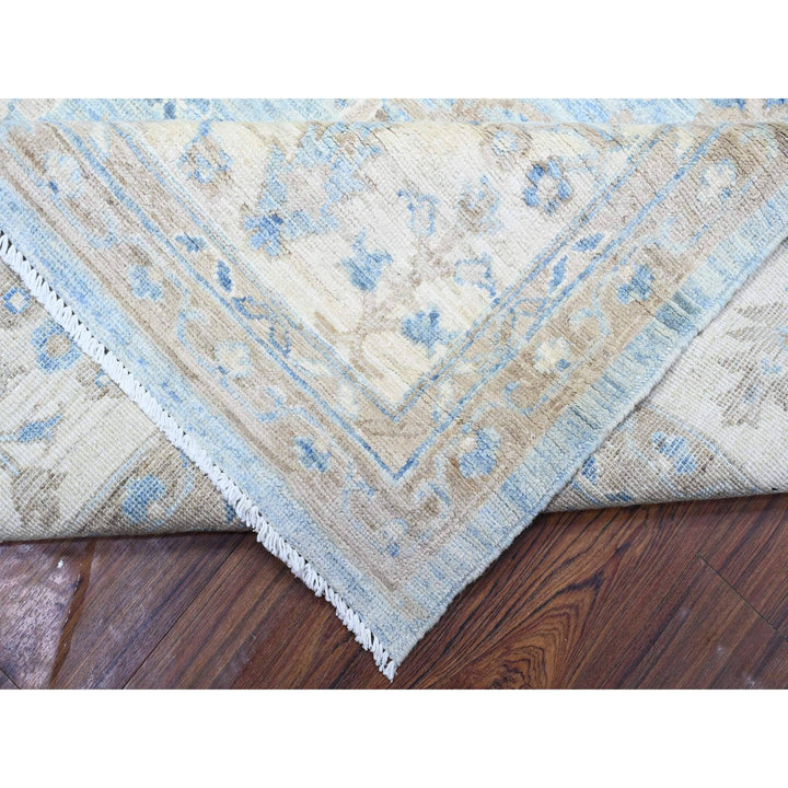 9'1" x 12'0" New Hand Knotted Blue Wool Rectangle Oriental Rug - MOA10288298