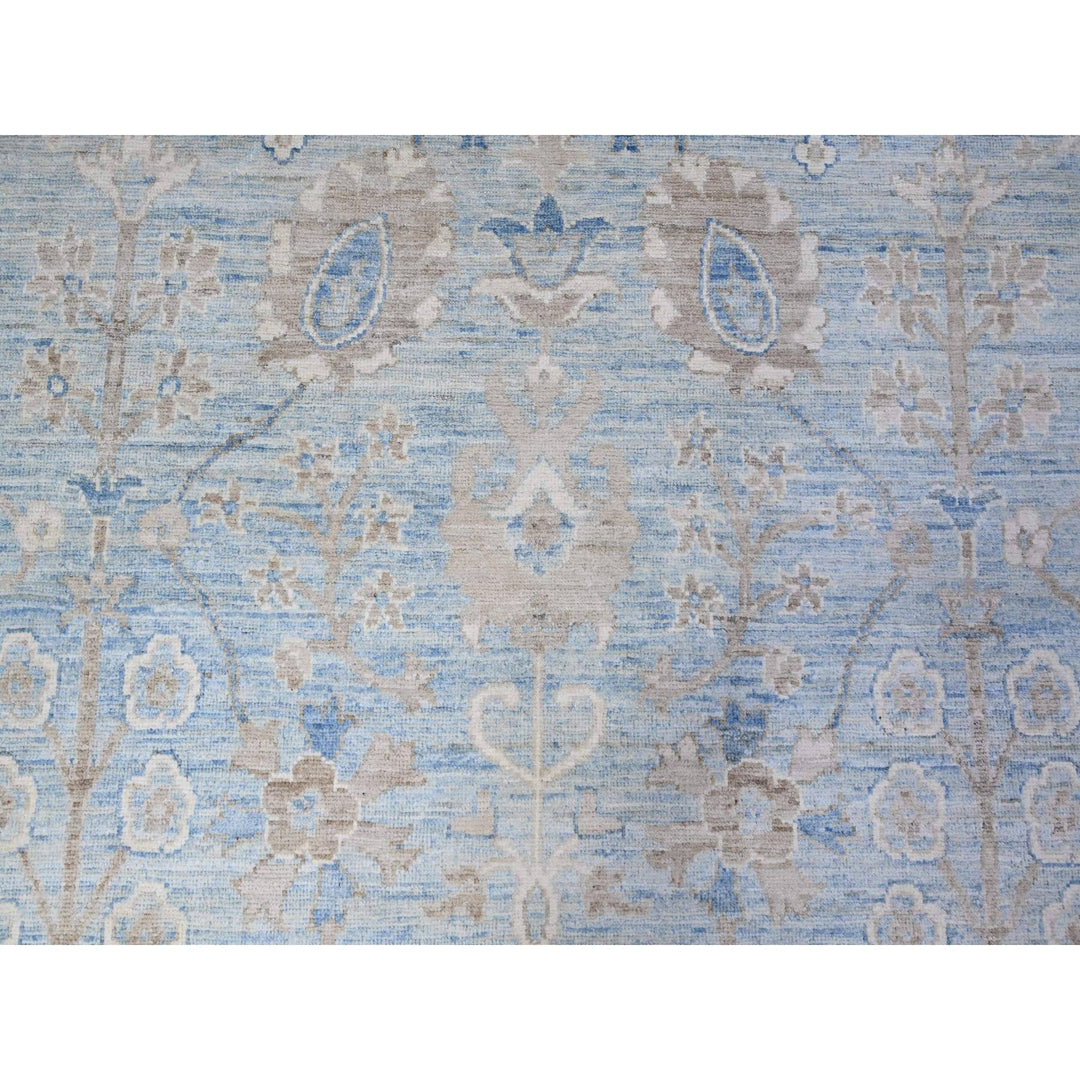 9'1" x 12'0" New Hand Knotted Blue Wool Rectangle Oriental Rug - MOA10288298