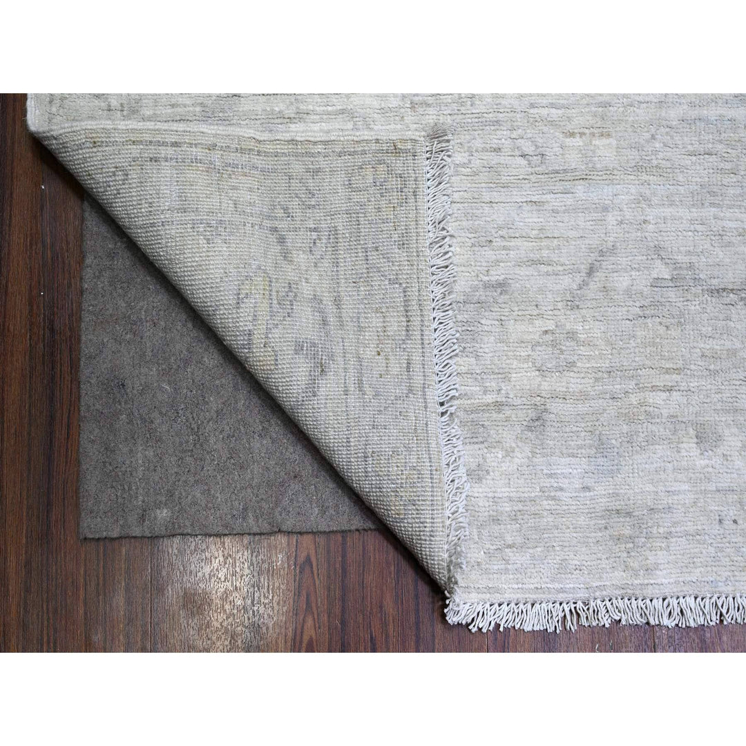 8'8" x 11'7" New Hand Knotted Ivory Wool Rectangle Oriental Rug - MOA10288299