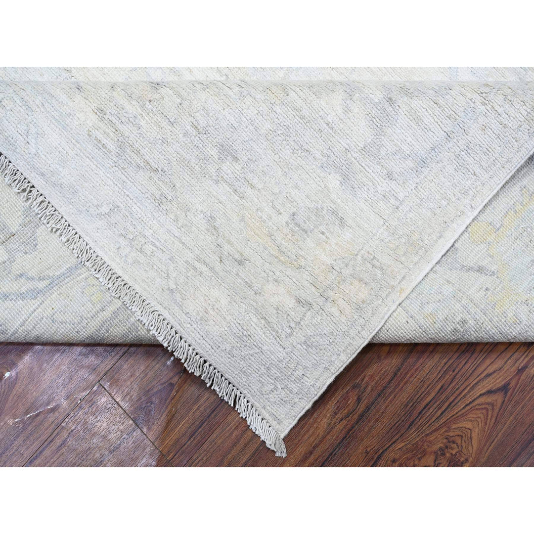 8'8" x 11'7" New Hand Knotted Ivory Wool Rectangle Oriental Rug - MOA10288299