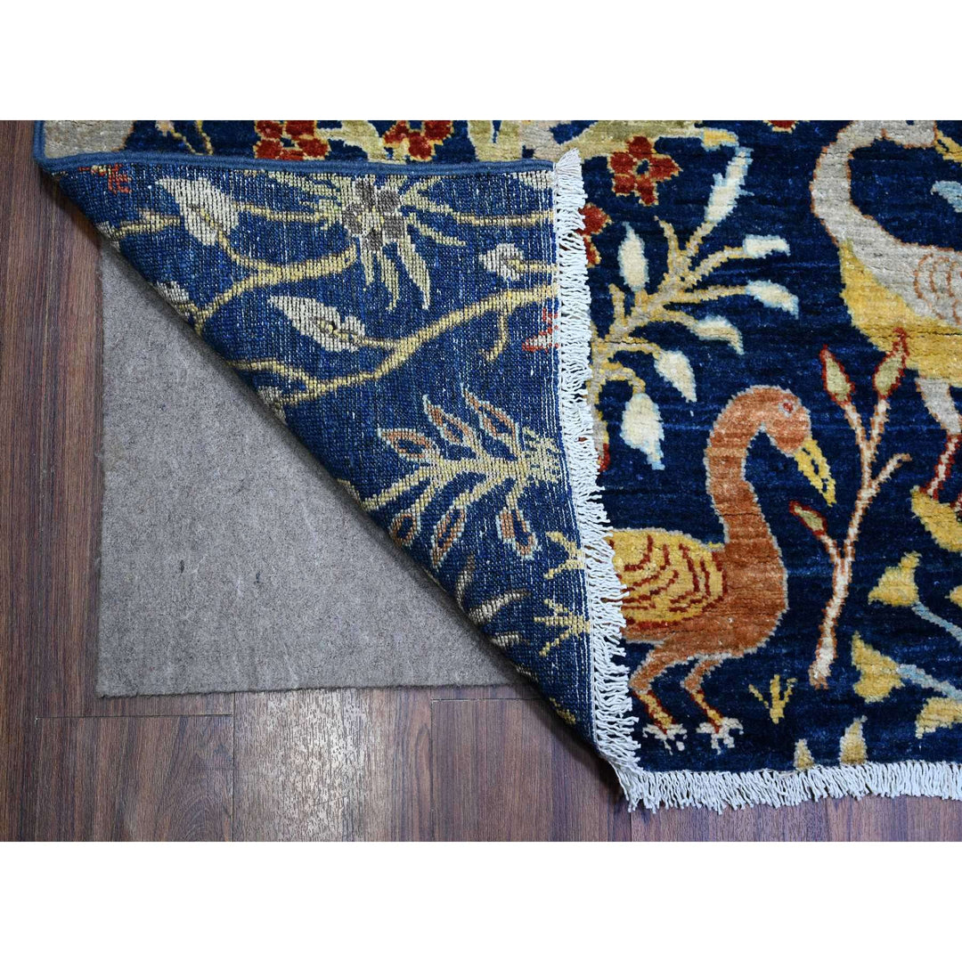 10'1" x 13'2" New Hand Knotted Blue Wool Rectangle Oriental Rug - MOA10288309