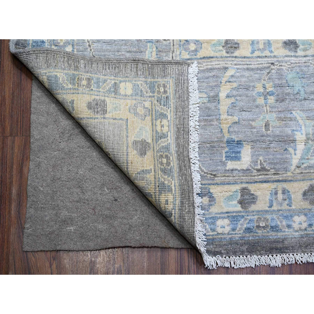 9'11" x 13'6" New Hand Knotted Grey Wool Rectangle Oriental Rug - MOA10288385