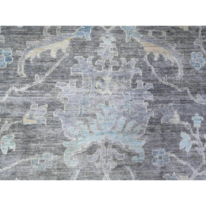 9'11" x 13'6" New Hand Knotted Grey Wool Rectangle Oriental Rug - MOA10288385