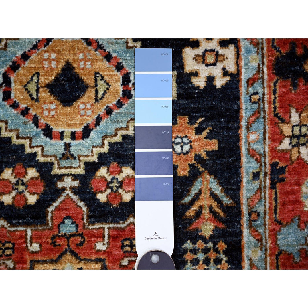 2'7" x 11'8" New Hand Knotted Blue Wool Runner Oriental Rug - MOA10288403