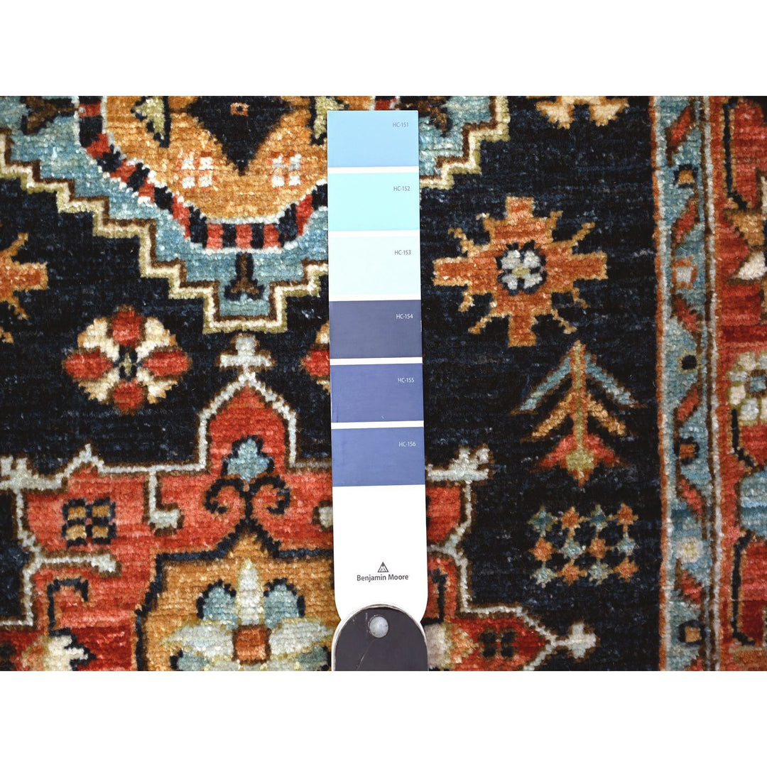 2'6" x 11'8" New Hand Knotted Blue Wool Runner Oriental Rug - MOA10288407