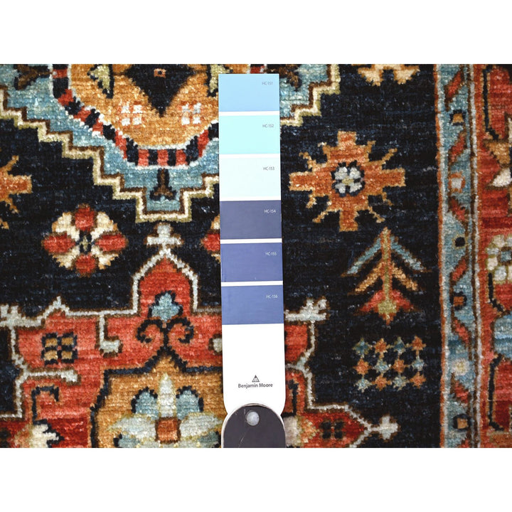 2'6" x 11'8" New Hand Knotted Blue Wool Runner Oriental Rug - MOA10288407