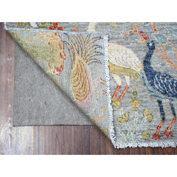 4'0" x 6'0" New Hand Knotted Grey Wool Rectangle Oriental Rug - MOA10288418