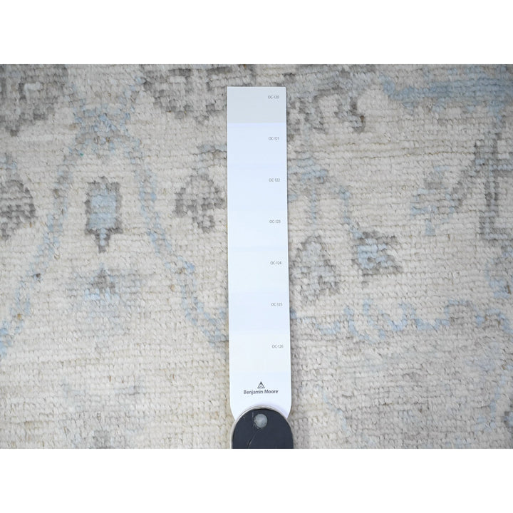 4'0" x 16'1" New Hand Knotted Ivory Wool Runner Oriental Rug - MOA10288436