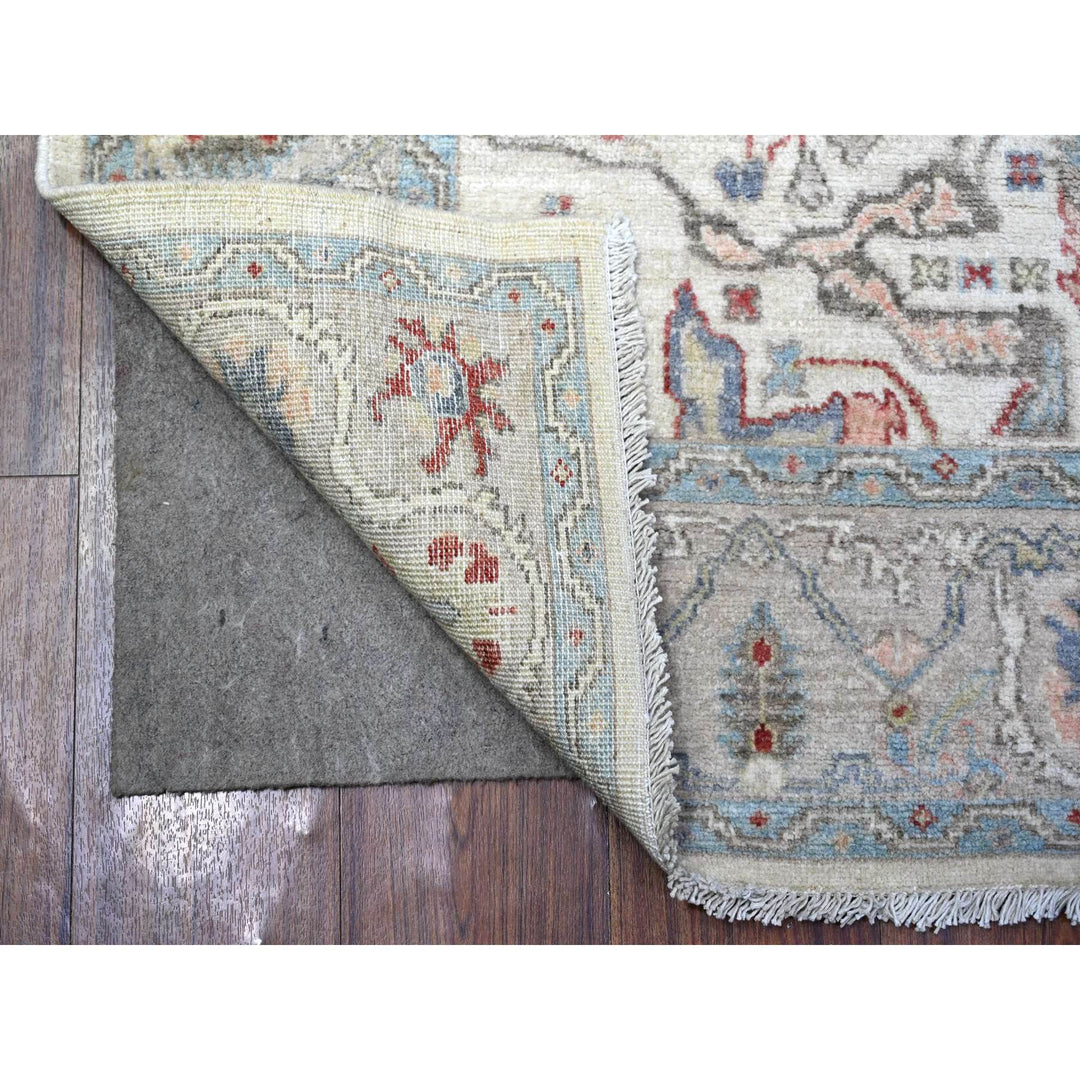 4'0" x 5'10" New Hand Knotted Grey Wool Rectangle Oriental Rug - MOA10288486