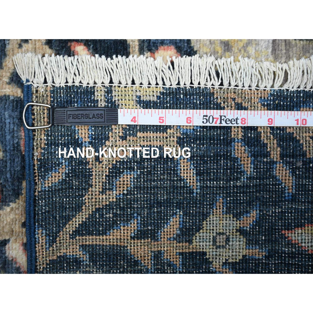 2'10" x 4'9" New Hand Knotted Blue Wool Rectangle Oriental Rug - MOA10288501