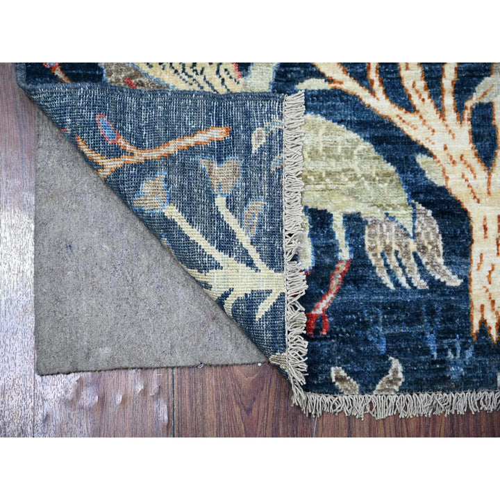 2'6" x 9'7" New Hand Knotted Blue Wool Runner Oriental Rug - MOA10288502