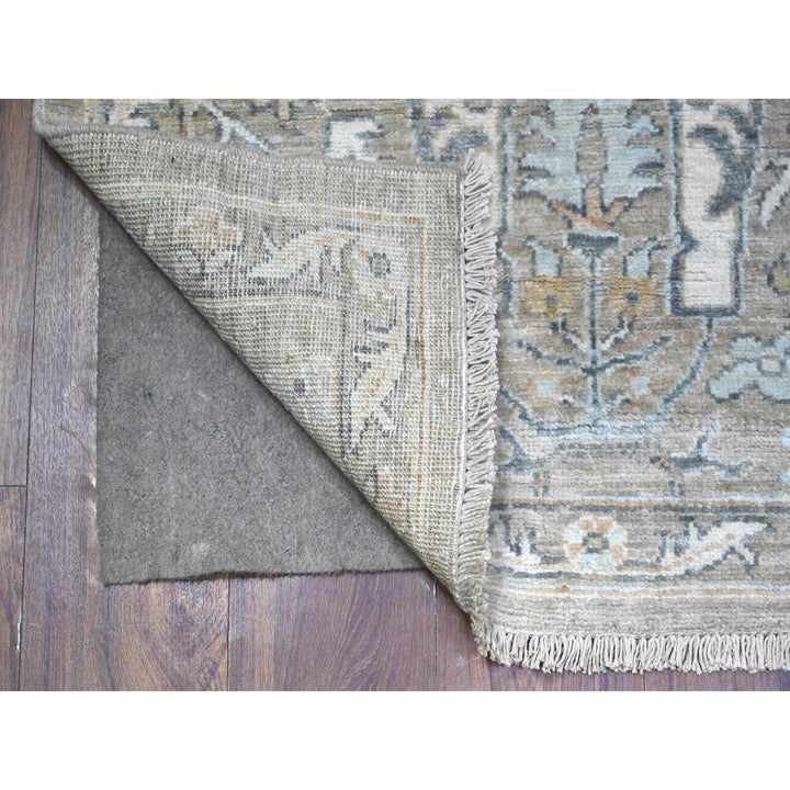 2'9" x 11'10" New Hand Knotted Grey Wool Runner Oriental Rug - MOA10288537