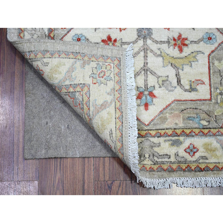 2'7" x 17'11" New Hand Knotted Grey Wool Runner Oriental Rug - MOA10288540