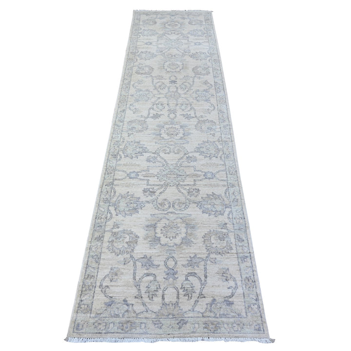 2'6" x 9'10" New Hand Knotted Ivory Wool Runner Oriental Rug - MOA10288550