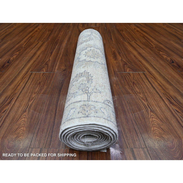 2'6" x 9'10" New Hand Knotted Ivory Wool Runner Oriental Rug - MOA10288550