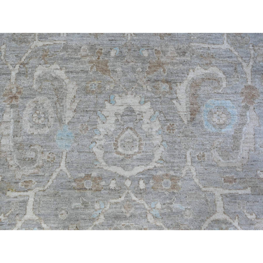 8'10" x 10'9" New Hand Knotted Grey Wool Rectangle Oriental Rug - MOA10288560