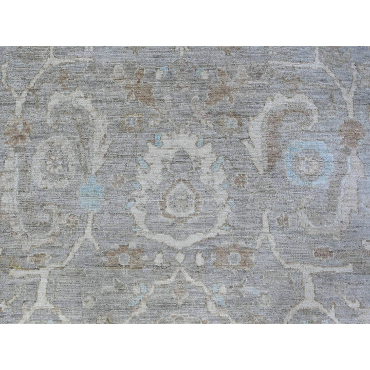 8'10" x 10'9" New Hand Knotted Grey Wool Rectangle Oriental Rug - MOA10288560