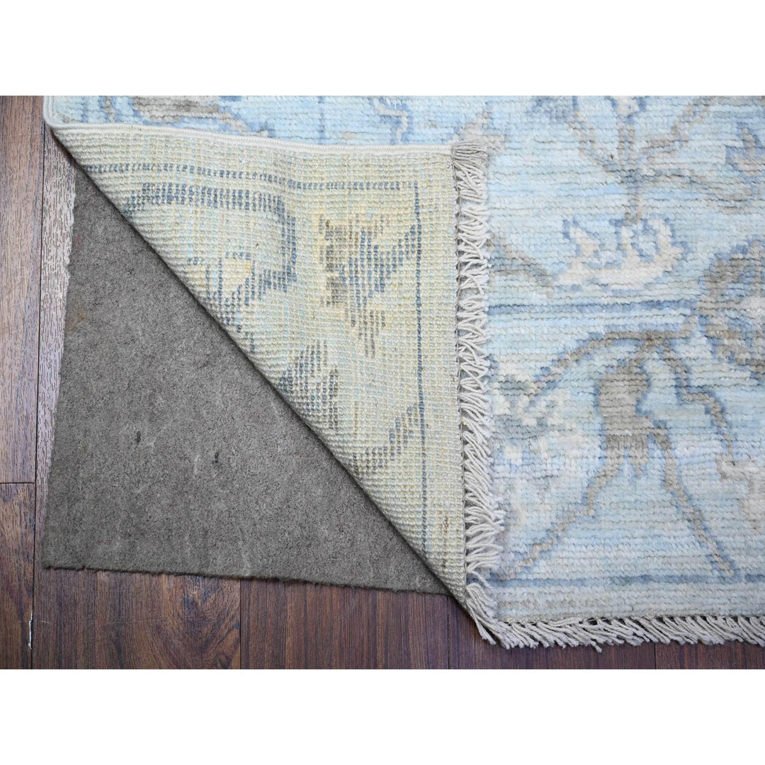 4'0" x 11'10" New Hand Knotted Blue Wool Runner Oriental Rug - MOA10288568