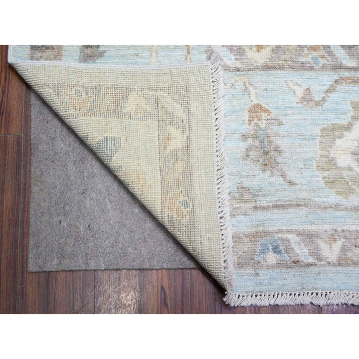 9'1" x 11'10" New Hand Knotted Blue Wool Rectangle Oriental Rug - MOA10288578