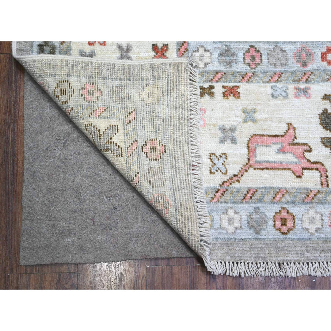 8'9" x 11'10" New Hand Knotted Grey Wool Rectangle Oriental Rug - MOA10288618