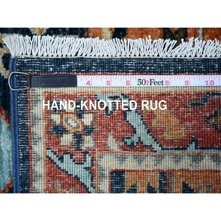 2'6" x 9'8" New Hand Knotted Blue Wool Runner Oriental Rug - MOA10288623