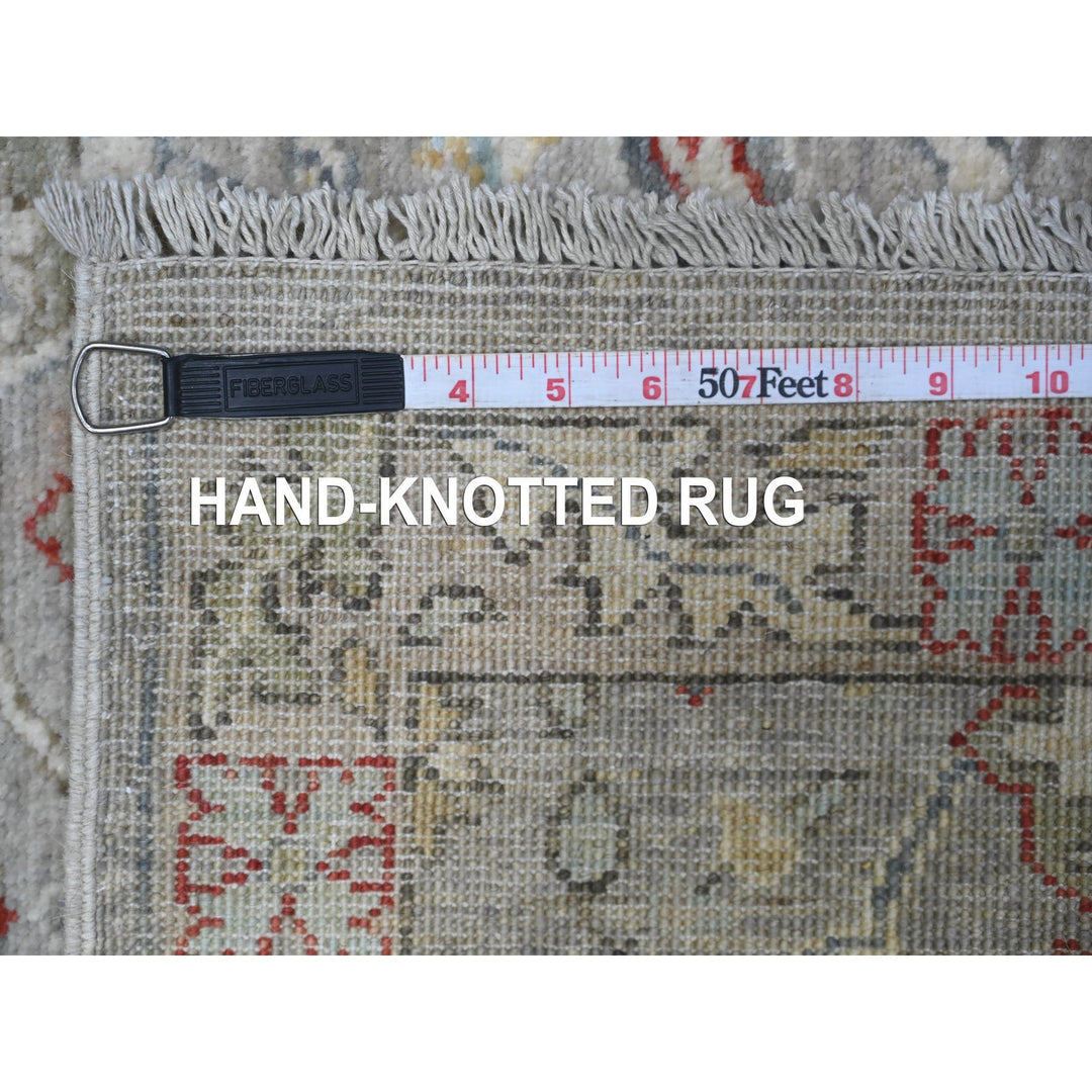 3'1" x 9'11" New Hand Knotted Grey Wool Runner Oriental Rug - MOA10288624