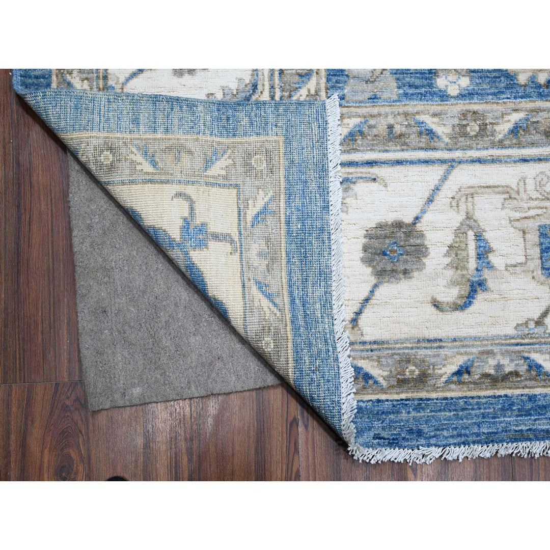 9'1" x 11'11" New Hand Knotted Blue Cotton Rectangle Oriental Rug - MOA10288645