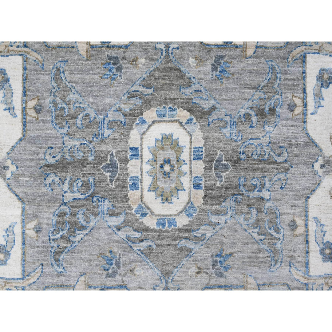 9'1" x 11'11" New Hand Knotted Blue Cotton Rectangle Oriental Rug - MOA10288645