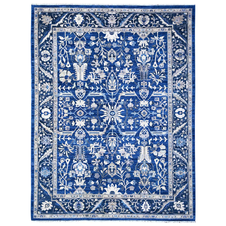 8'11" x 11'7" New Hand Knotted Blue Cotton Rectangle Oriental Rug - MOA10288646