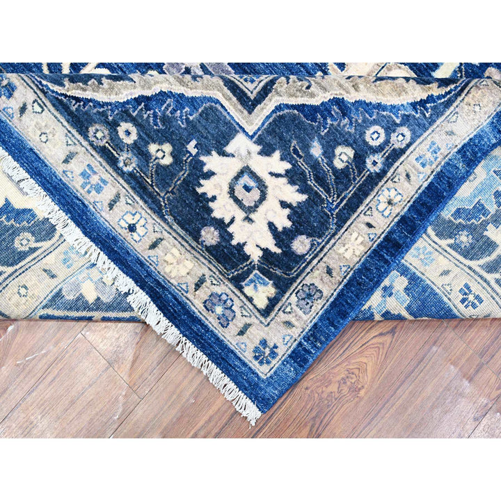 8'11" x 11'7" New Hand Knotted Blue Cotton Rectangle Oriental Rug - MOA10288646