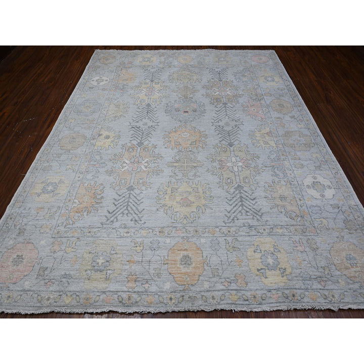 8'3" x 10'0" New Hand Knotted Grey Wool Rectangle Oriental Rug - MOA10288649