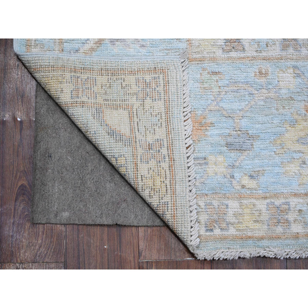 7'9" x 9'9" New Hand Knotted Blue Wool Rectangle Oriental Rug - MOA10288658