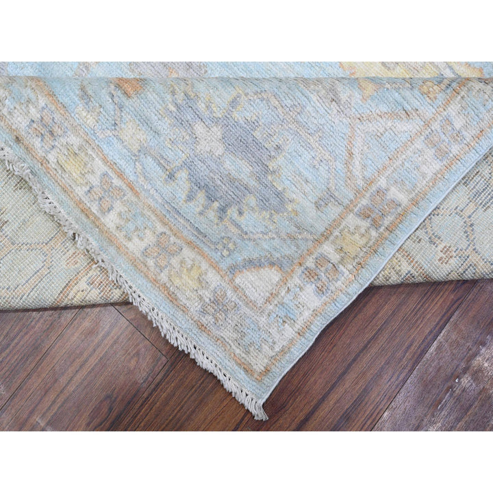 7'9" x 9'9" New Hand Knotted Blue Wool Rectangle Oriental Rug - MOA10288658