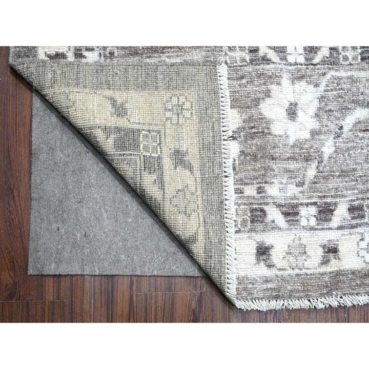 10'2" x 13'11" New Hand Knotted Grey Wool Rectangle Oriental Rug - MOA10288672