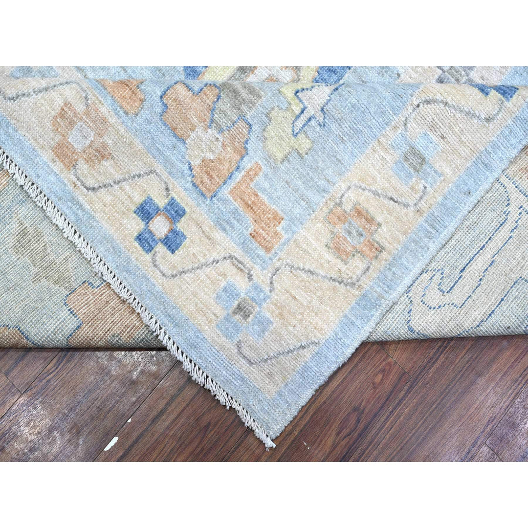 10'0" x 14'0" New Hand Knotted Blue Wool Rectangle Oriental Rug - MOA10288673