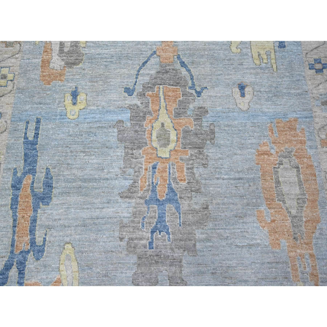 10'0" x 14'0" New Hand Knotted Blue Wool Rectangle Oriental Rug - MOA10288673