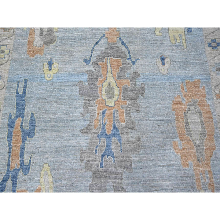 10'0" x 14'0" New Hand Knotted Blue Wool Rectangle Oriental Rug - MOA10288673