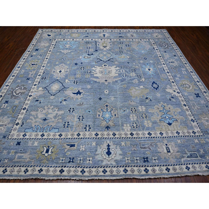 9'11" x 9'7" New Hand Knotted Blue Wool Square Oriental Rug - MOA10288687