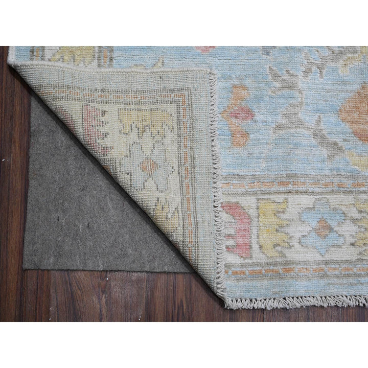 9'11" x 13'5" New Hand Knotted Blue Wool Rectangle Oriental Rug - MOA10288689