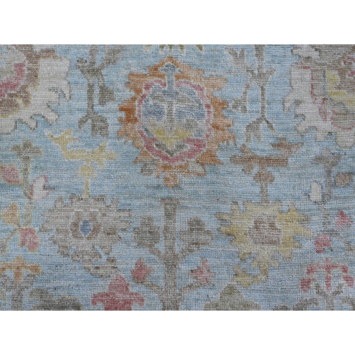 9'11" x 13'5" New Hand Knotted Blue Wool Rectangle Oriental Rug - MOA10288689