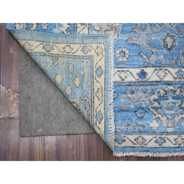 6'1" x 8'8" New Hand Knotted Blue Wool Rectangle Oriental Rug - MOA10288699