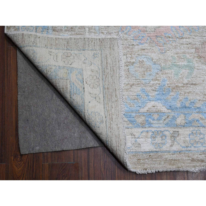 14'0" x 17'9" New Hand Knotted Grey Wool Rectangle Oriental Rug - MOA10288700