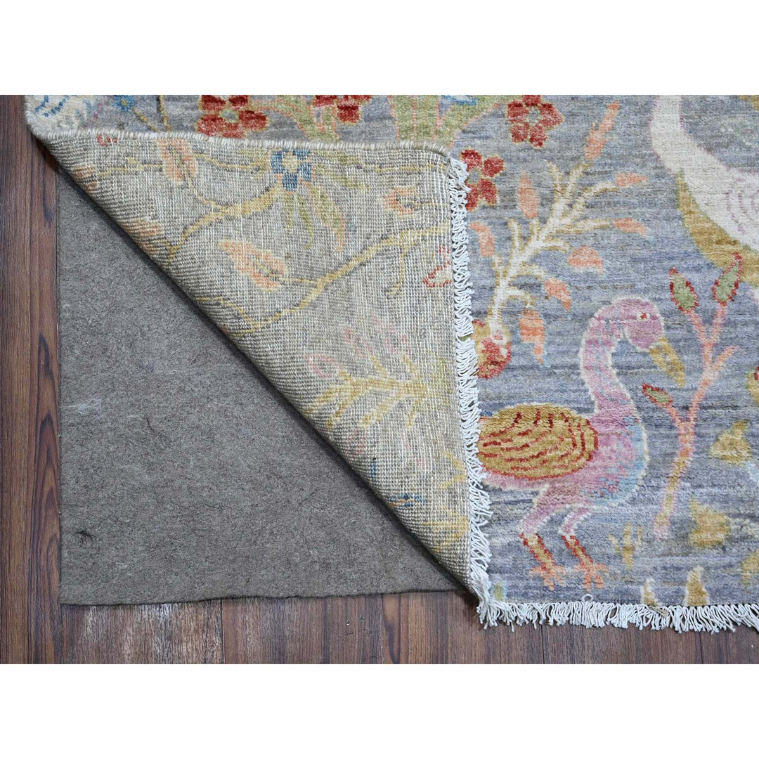 7'11" x 16'5" New Hand Knotted Grey Cotton Runner Oriental Rug - MOA10288713