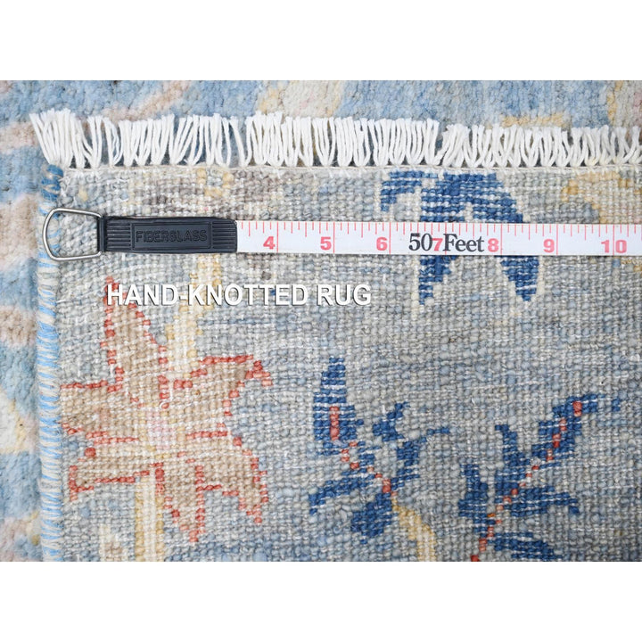 3'11" x 11'10" New Hand Knotted Blue Wool Runner Oriental Rug - MOA10288719