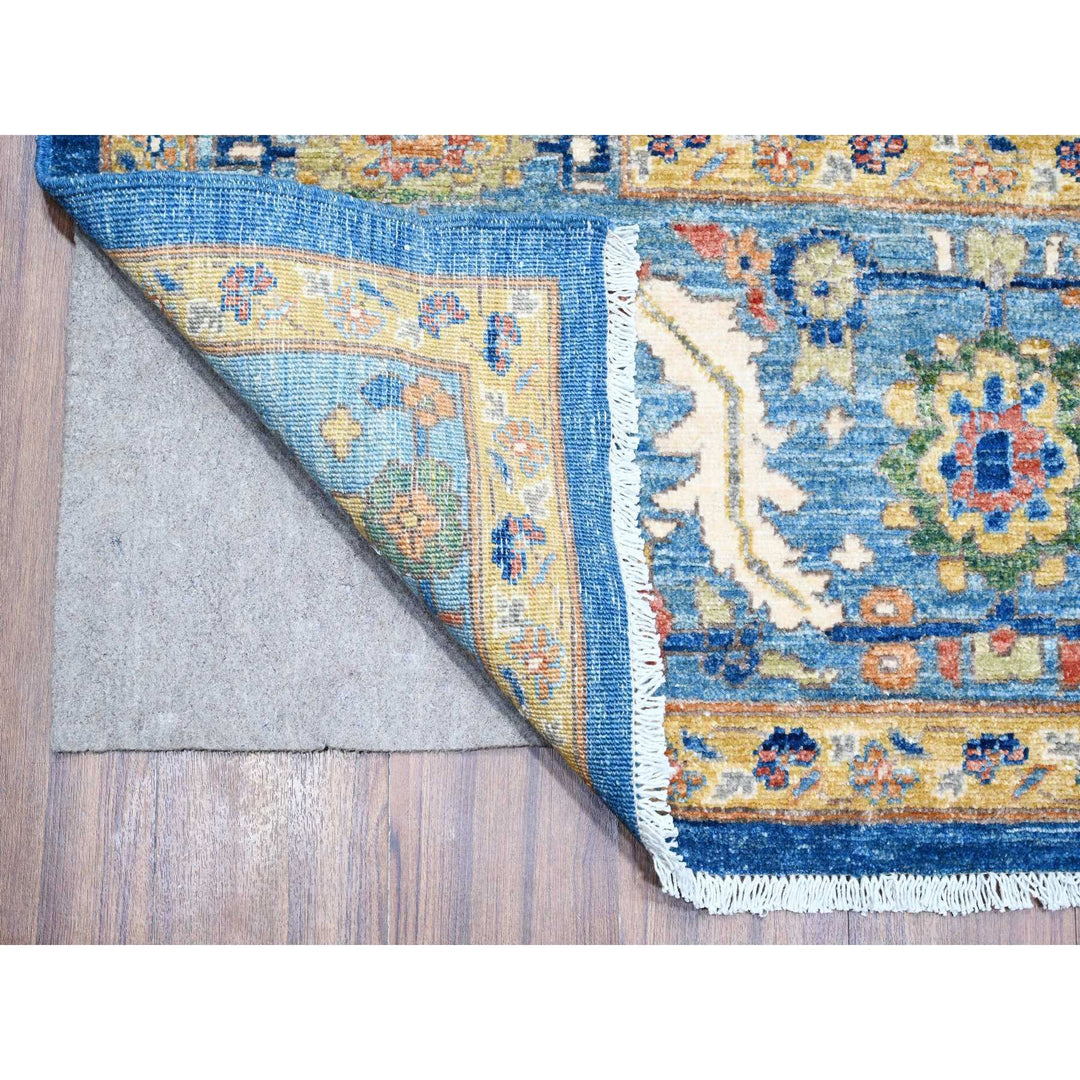 8'7" x 11'11" New Hand Knotted Blue Wool Rectangle Oriental Rug - MOA10288733