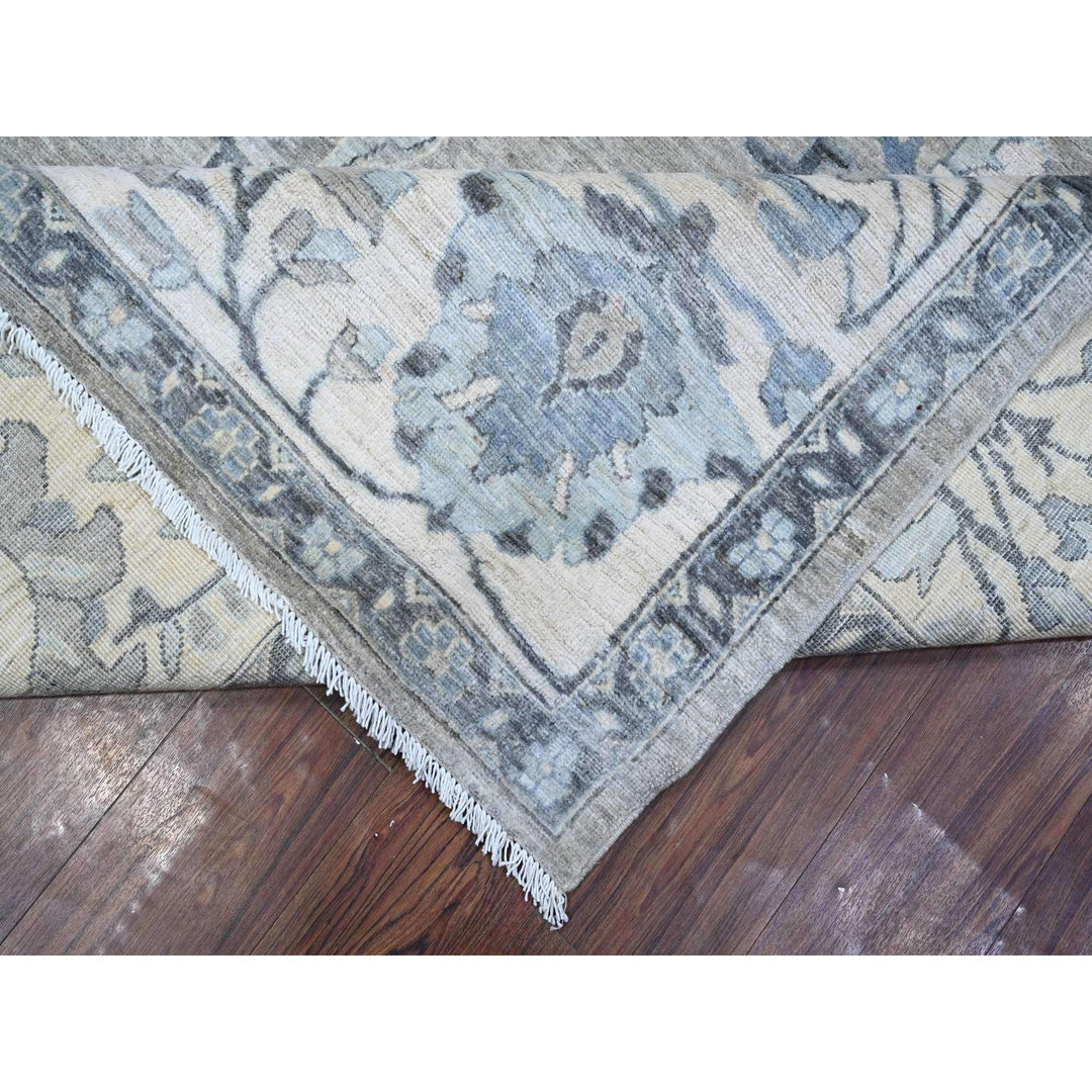 10'10" x 11'2" New Hand Knotted Grey Cotton Square Oriental Rug - MOA10288740